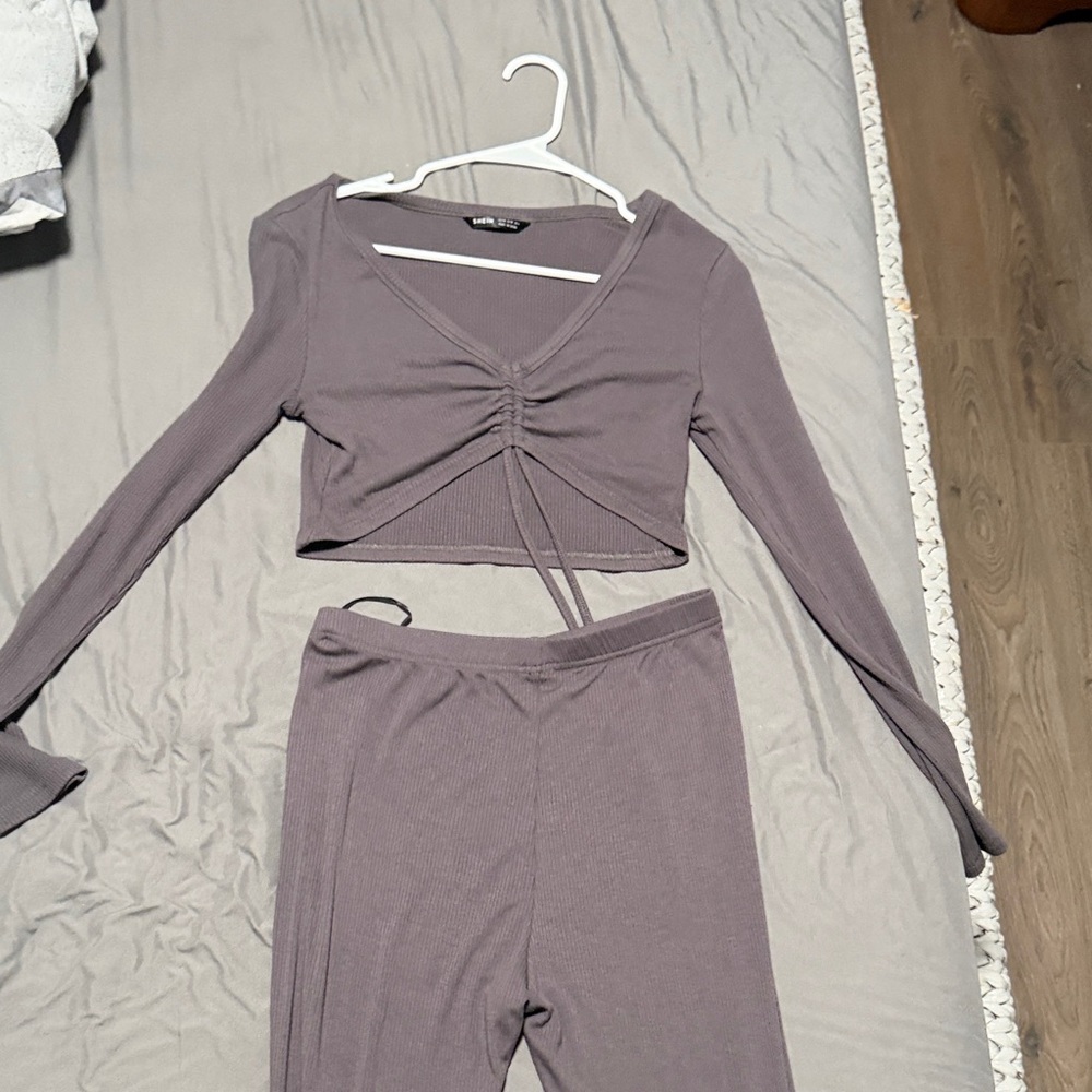 SHEIN Ribbed Grey Top SET
